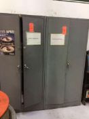 Lot of (3) assorted metal storage cabinets with contents