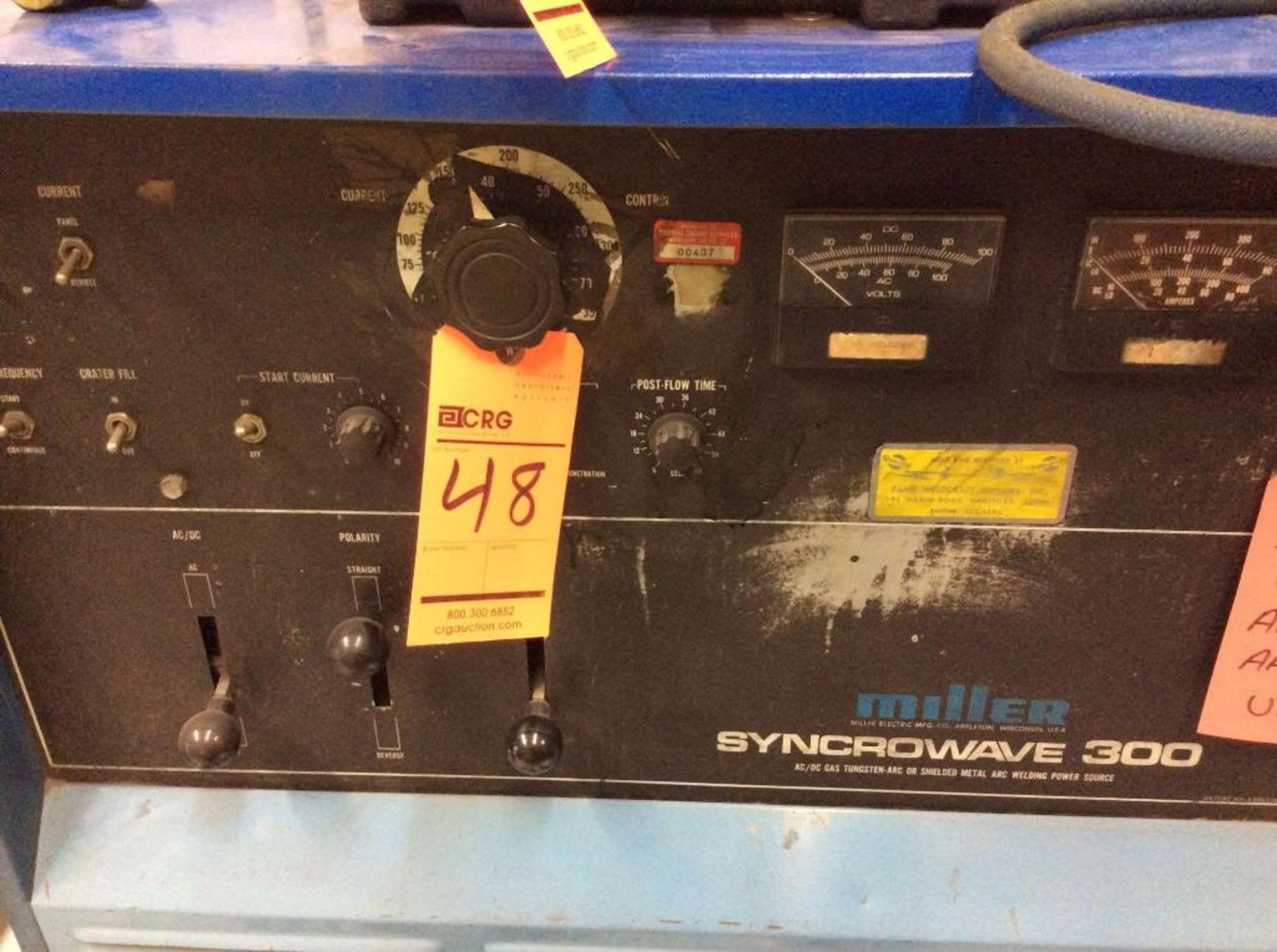 Miller Syncrowave 300 AC/DC Gas Tungsten-Arc or Shielded Metal Arc Welding Power Source, sn JB 54987 - Image 3 of 3