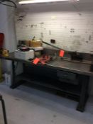 Lot includes 7' steel work bench, 5" swivel bench vise, and Whitney Jensen manual shear - no other c