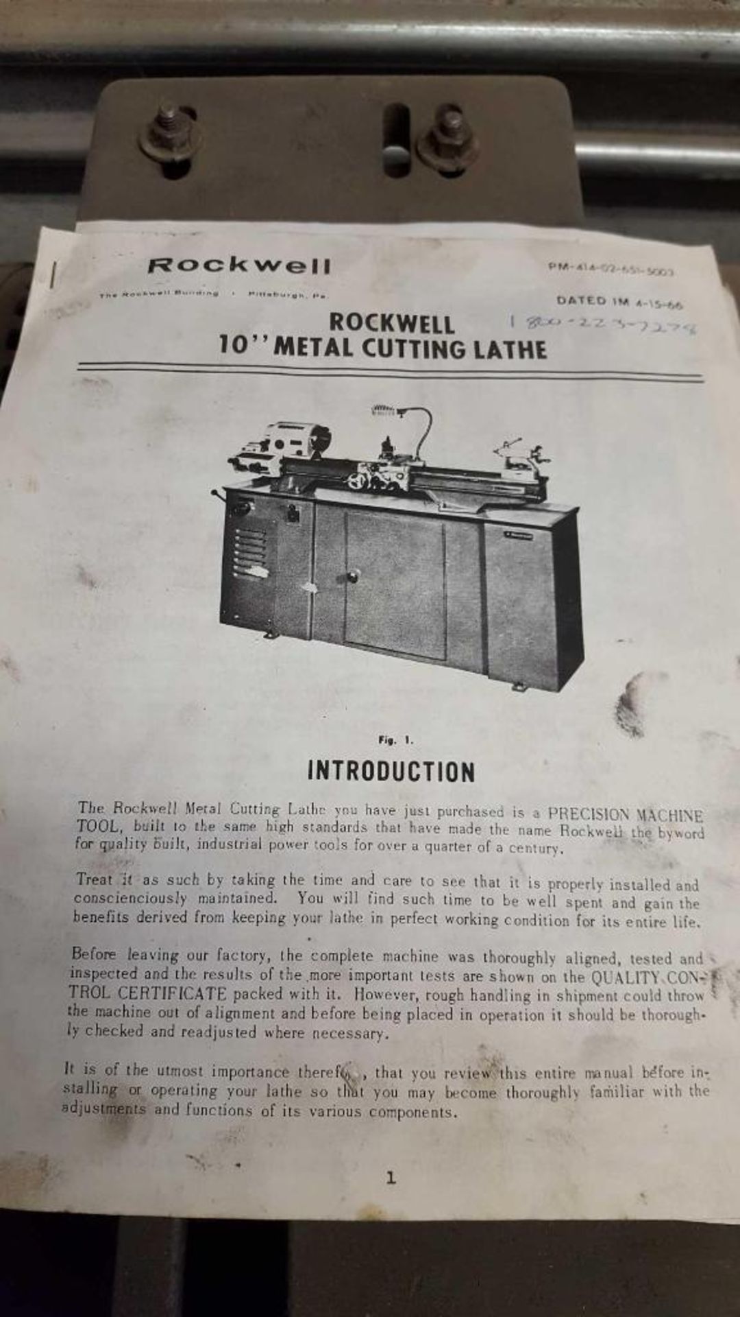 Delta Rockwell tool room lathe, 12" swing X 30" between centers, 6" 3-jaw chuck, 3 PH - Image 6 of 6