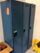 Three door metal locker unit