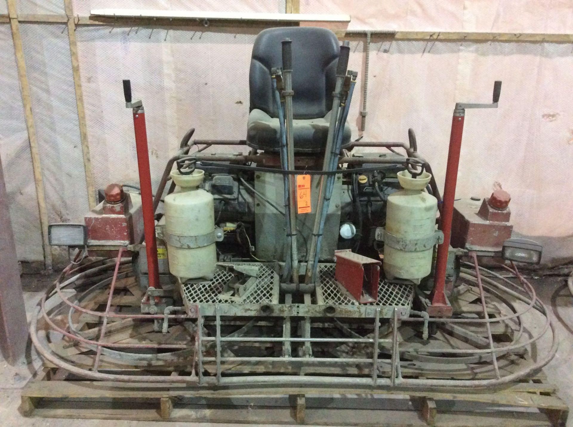 Lot of (2) gas-powered ride-on trowels - (1) with twin Kohler Command 20 engines (operable), and (1)