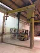 North American 2-ton capacity swing-arm overhead crane system with Nitchi 2-ton electric winch and c