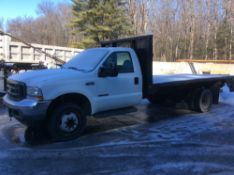 2002 Ford F-550 XL Super-Duty Power-Stroke Diesel Flatbed truck, 7.3L V8 OHV 16V Turbo Diesel engine