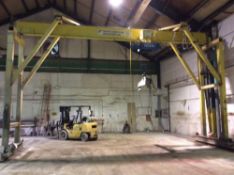 North American 7 1/2 ton capacity overhead crane system with controls and support rails