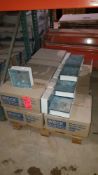 Lot of (140) Weck 8" x 8" x 3 1/8"" glass blocks, Thinline Blue, Nubio style. (Subject to entirety b