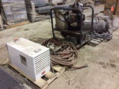 Lot of (4) pcs asst equipment - includes LB White tent heater, Karcher hot water power washer, Linds