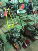 Lot of (2) gas-powered lawn edgers - (1) McLane 3.5-HP (operable), and (1) Billy Goat Grazor (parts/