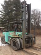 Mitsubishi FD80 15,000-lb capacity Diesel forklift, 236" mast height, 515 hours, s/n F32B-10068