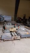 Lot of assorted electrical control panels, switch boxes, etc.