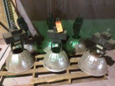 Lot of (6) Universal brand industrial warehouse light fixtures