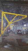 Bracket pillar type jib crane 5000 pound capacity 25 foot radius hand guided floor controlled 25-foo