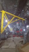 25 foot radius steel jib crane with no hoist mounted on a building support column