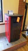 Harmon, Allure 50 free-standing pellet stove, serial number HF 1571 294, 52600 BTUs, 79.9% efficient