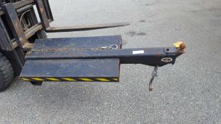 64" forklift boom attachment with ball hitch on the end