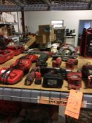 Lot of assorted Milwaukee cordless tools etc. including one circular saw, one saws all, one impact d