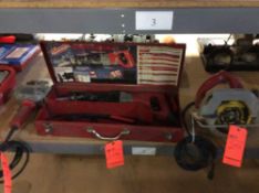 Lot contains one Milwaukee Hole Hog, 1/2" elec right angle drill, cat no 1675-1, one Milwaukee recip