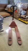Hydraulic pallet jack 5500 pound capacity with 21 inch by 44 inch Forks