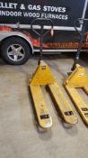 Koke hydraulic pallet jack 5500 pound capacity with 21 inch by 36 in Forks
