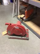 Milwaukee 14" electric abrasive cut off saw, cat no 6176.20, with 8 assorted blades.