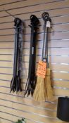 Lot of 14 assorted fireplace tools.