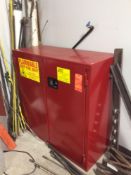 Jamco flammables safety storags cabinet, 43" x 18" x 45" high, with contents, wth right to abandon.