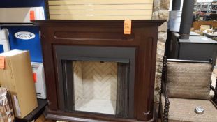 Vent free gas log fireplace unit with mahogany type wood surround, does not include gas fireplace lo