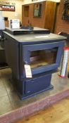 Regency, model F5100, serial number 413-000-0007, freestanding wood stove, 80000 BTU, 85.48 percent