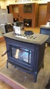 Hearthstone, model Manchester wood stove, serial number 6476, 78000 BTUs, 80% efficient, 2.9 ft cubi