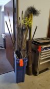 Lot of assorted chimney cleaning poles and accessories Etc