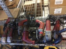 Lot of assorted Milwaukee, corded, electric hand tools; including (4) assorted grinders, and (4) dri