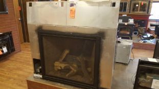 Heatilator heirloom 36 model, gas fireplace, 45000 BTUs, 76% efficient, includes oak logs minor hole