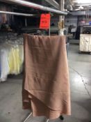 Lot of assorted peach damask linens including: (25) 120" round; (30) 90" round; (20) 54" x 120"; (