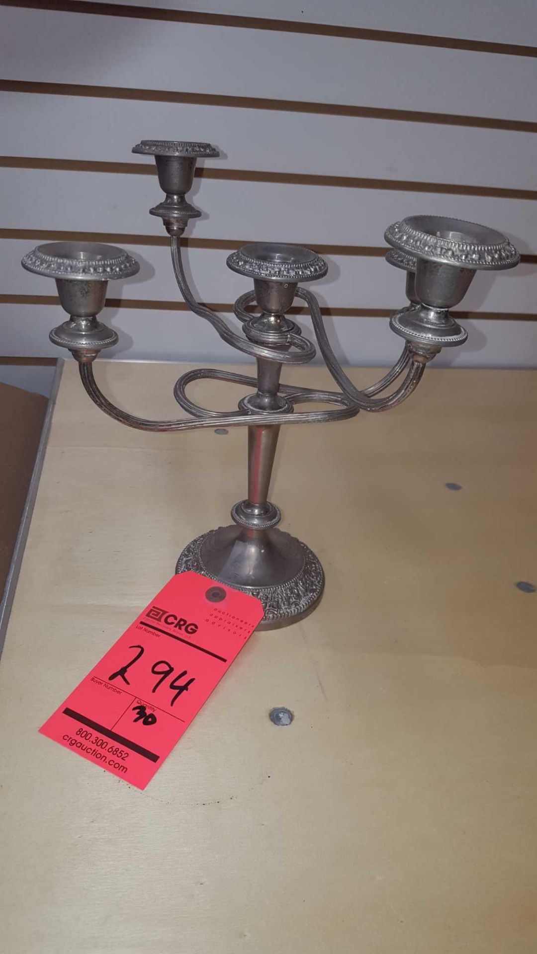 Lot of (30) 11" 5-branch silver candelabras - Image 2 of 3