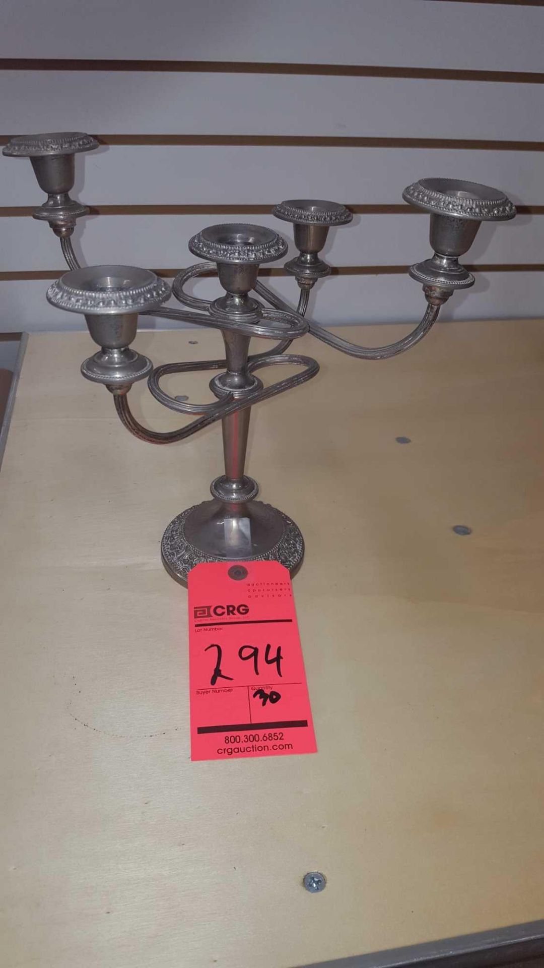 Lot of (30) 11" 5-branch silver candelabras