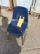 Lot of (70) blue plastic stackable childrens chairs
