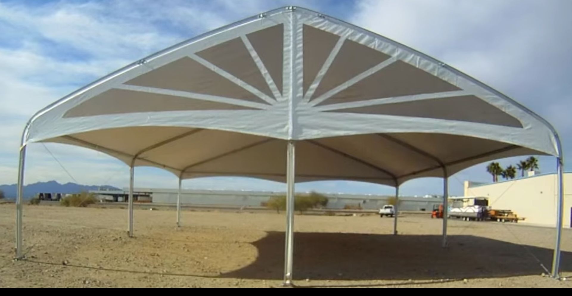 CREATIVE TENT 30' X 50' - 022 FAST TRACK SYSTEM WITH SHASTA PEAK KIT ADDON AND FULL SIDING (Like New
