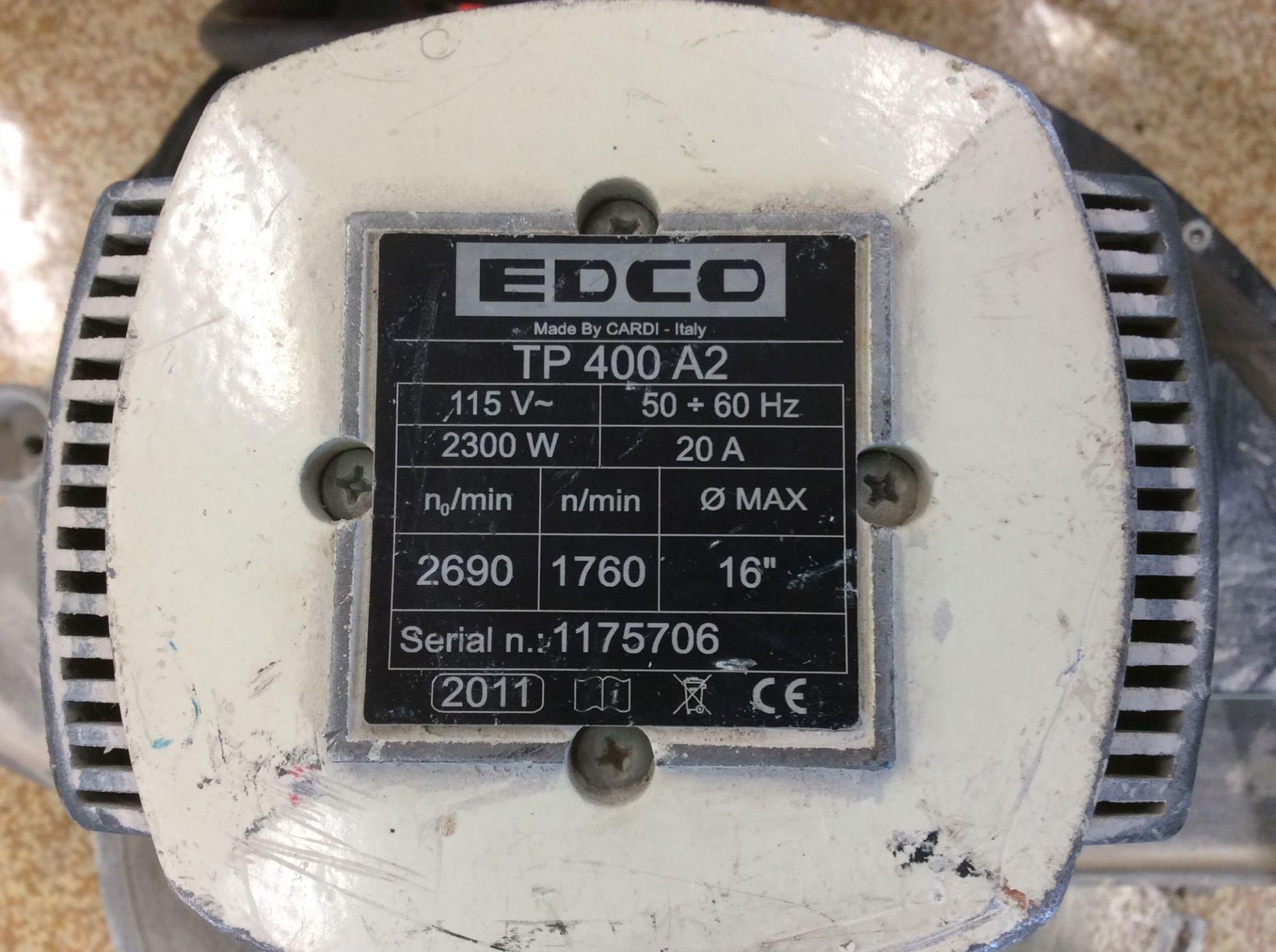 Edco 16" electric cut off saw, mn TP400A-2, with 14" diamond blade - Image 2 of 2