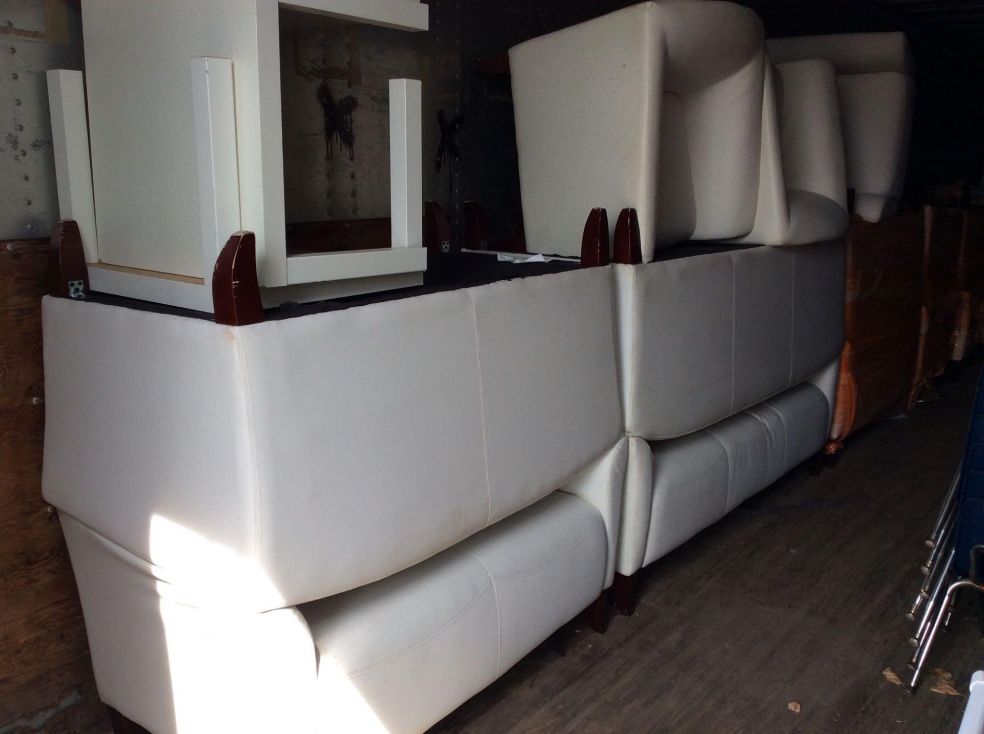 Lot of White Leather Furniture - Flash Furniture Imperial Series - (2) 6' Sofas, (2) 4' Love - Image 2 of 3