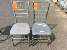 Lot of (10) Chiavari chairs including (7) clear colored and (3) gray