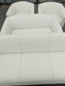 Lot of White Leather Furniture - Flash Furniture Imperial Series - (2) 6' Sofas, (2) 4' Love