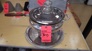13 qt silver chaffing dish with 16" diameter base plate