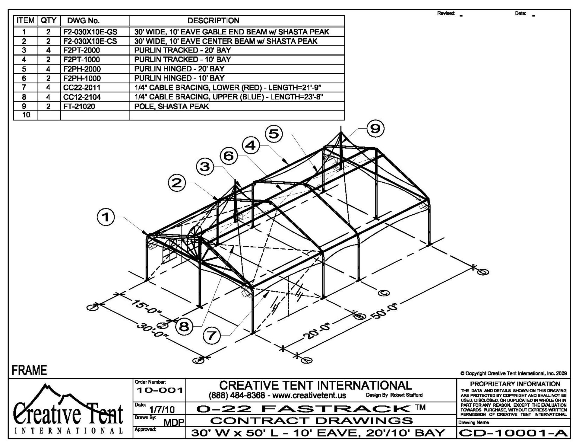 CREATIVE TENT 30' X 50' - 022 FAST TRACK SYSTEM WITH SHASTA PEAK KIT ADDON AND FULL SIDING (Like New - Image 6 of 9