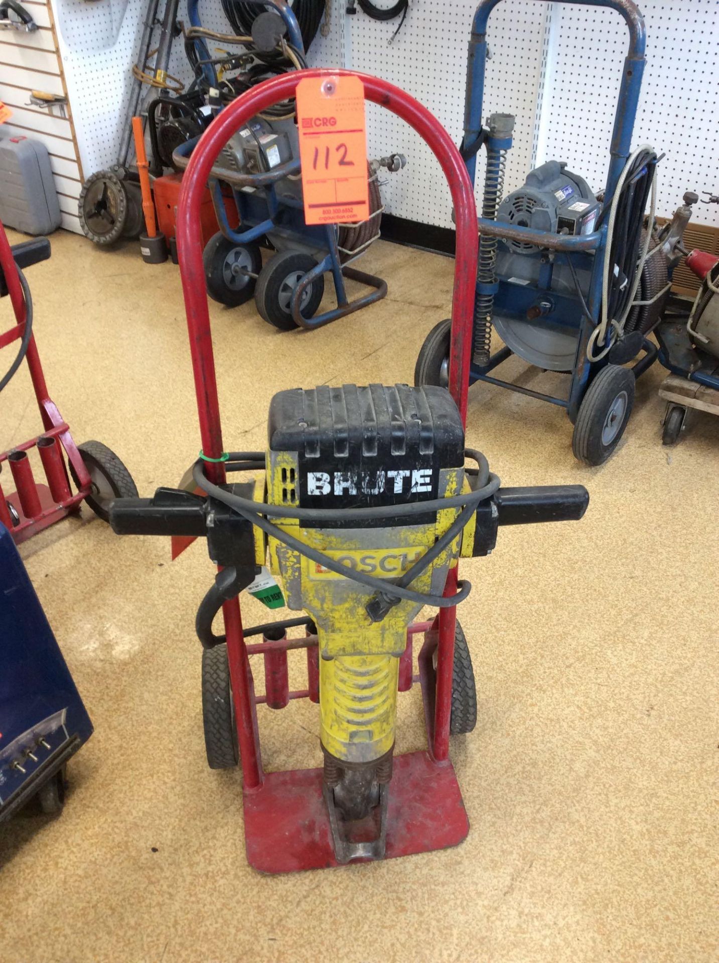 Bosch Brute jackhammer, mn 0611304139, 1 phase with cart (AS IS CONDITION)