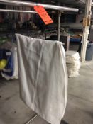 Lot of assorted white damask tablecloths including (4) 54" x 120"; (1) 72" x 72"; (42) 54" x 54"; (