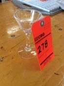 Lot of (381) 4 oz cocktail stem glasses with (13) racks, add'l $8 fee per rack