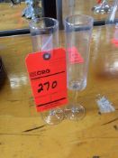 Lot of (163) CK 7 oz glass flutes with (4) racks, add'l $8 fee per rack