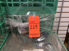 Lot of (150) clear glass 12" charger/dinner plate with (12) racks, add'l $8 fee per rack