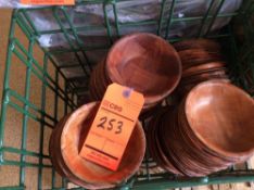 Lot of (260) asst 6" wood style salad bowls with (6) racks, add'l $8 fee per rack