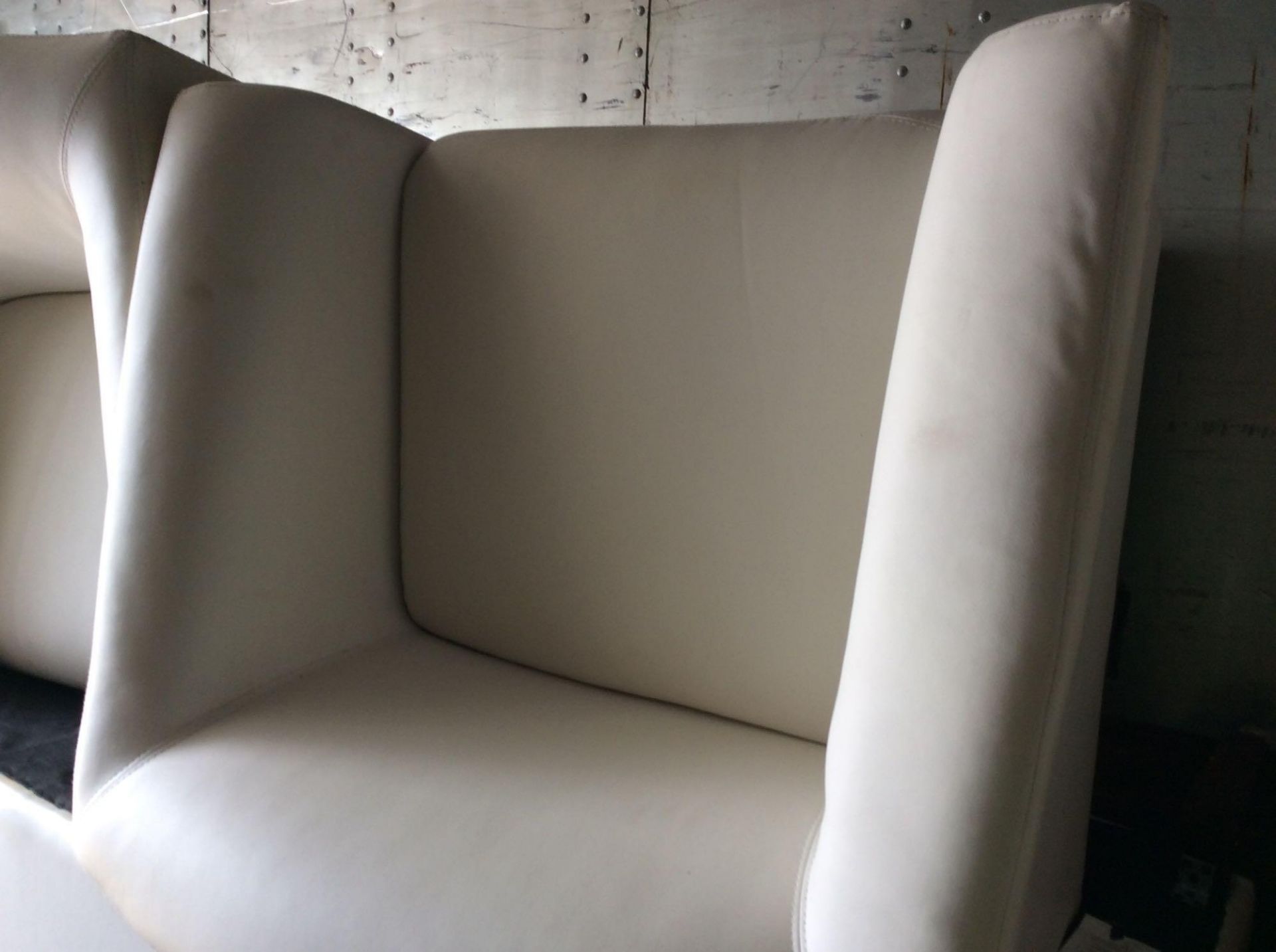 Lot of White Leather Furniture - Flash Furniture Imperial Series - (2) 6' Sofas, (2) 4' Love - Image 3 of 3